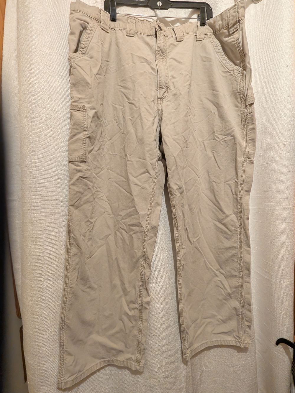 Men's Carhartt Tan Casual Cargo Pants - Classic Everyday Comfort 48x32